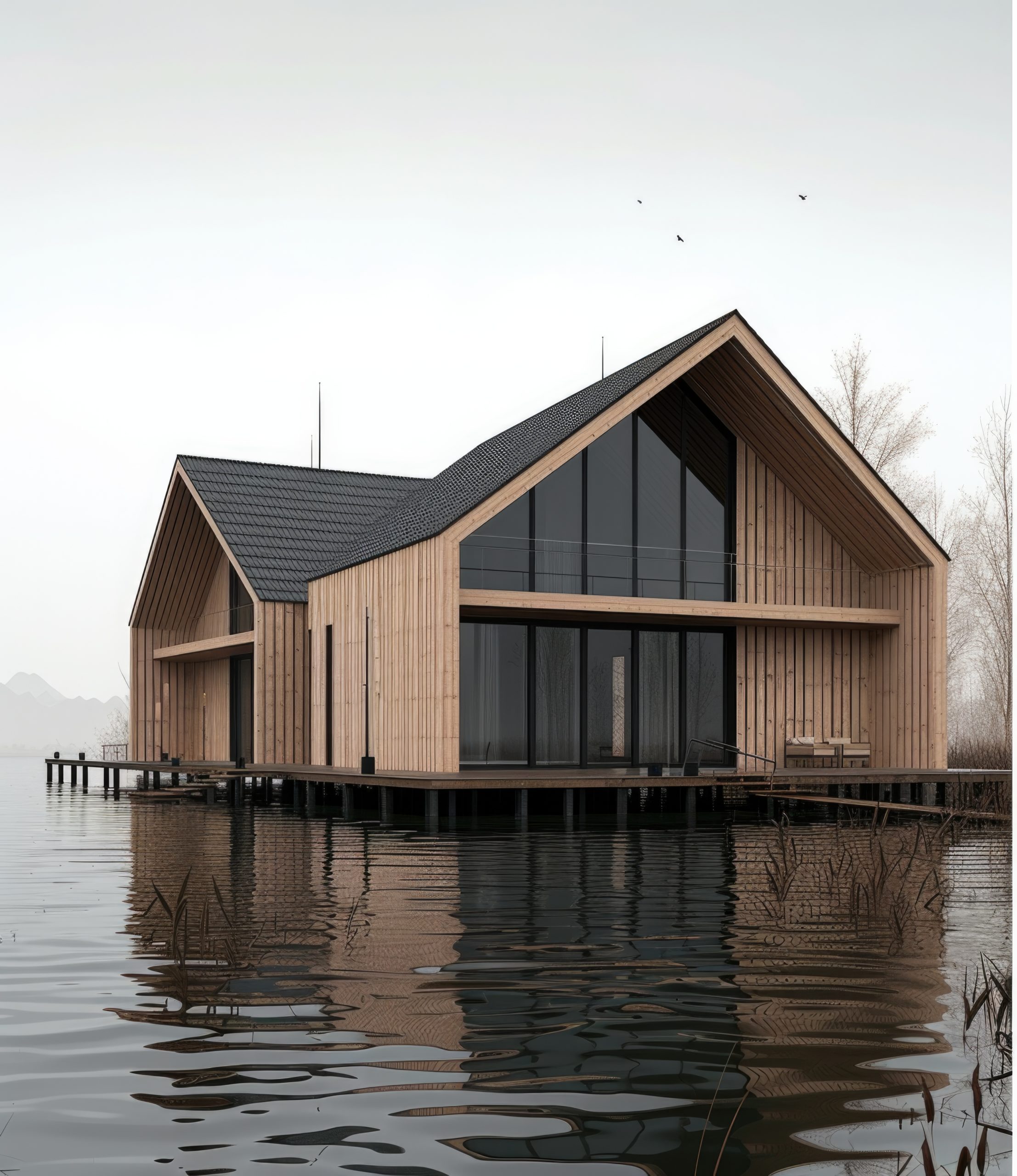 photorealistic-house-with-wooden-architecture-timber-structure